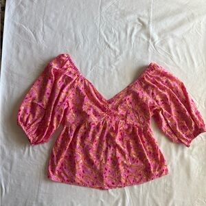 Vibrant Pink Floral Top